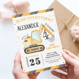 Inbjudan till Konstruktionsdumper Födelsedagsfest