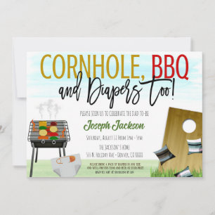 Inbjudan till kornhål och BBQ Baby Shower