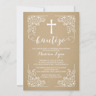 Inbjudan till Kraft Spanska Baptism Christening Ko