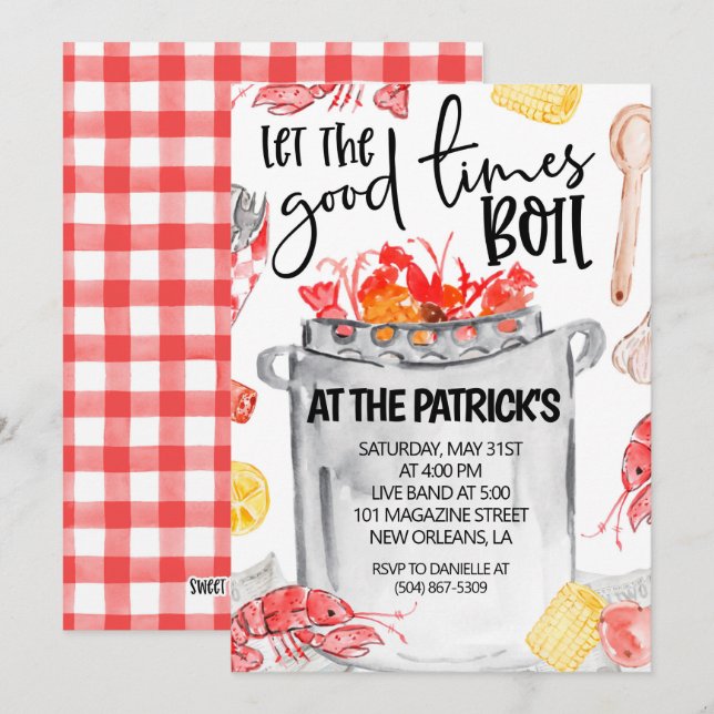 Inbjudan till kräftkokning (Fram/baksida)