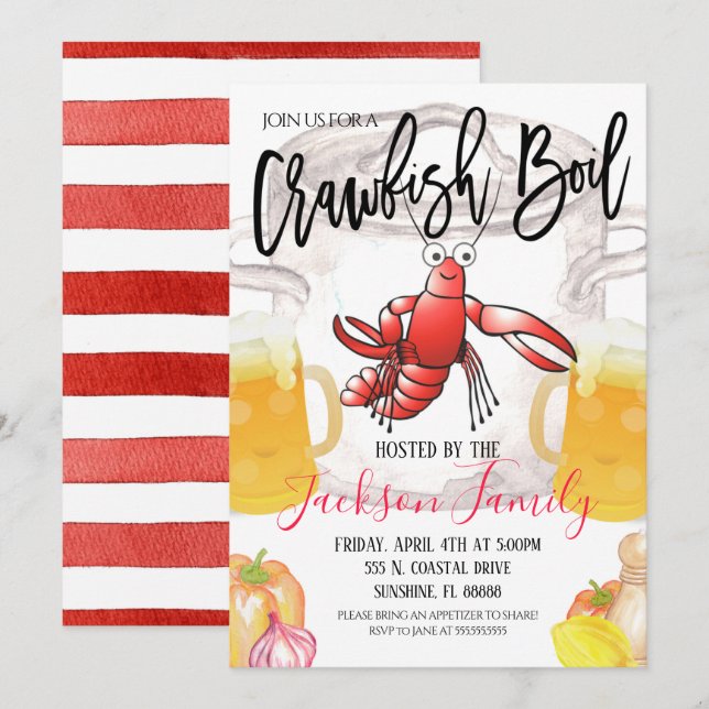 Inbjudan till kräftskiva (Fram/baksida)