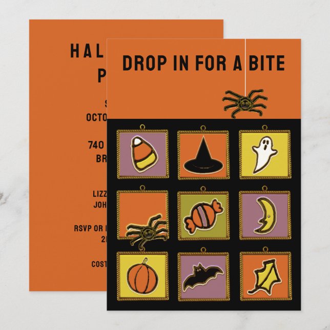 Inbjudan till Kreativ Halloween fest (Fram/baksida)