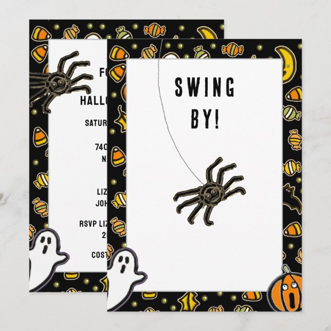 Inbjudan till Kreativ Halloween fest (Fram/baksida)