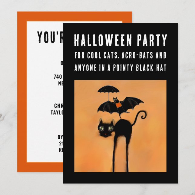 Inbjudan till Kreativ Halloween fest (Fram/baksida)
