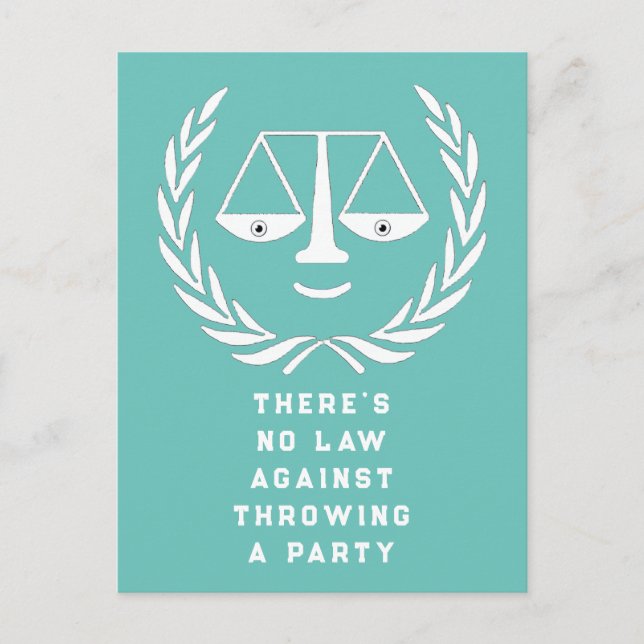 Inbjudan till kreativ Law School Grad Party (Framsida)