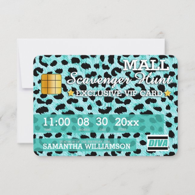 Inbjudan till Kredit Card-Mall-scavenger Hunt Part (Framsida)