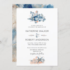 inbjudan till kuststrandsäsongsskal i elegant bröl