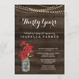 Inbjudan till kvinnans födelsedag | Jul Poinsettia