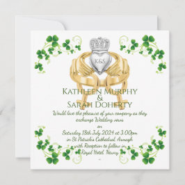Inbjudan till kvinnlig kvinnlig Claddagh Ring & Sh