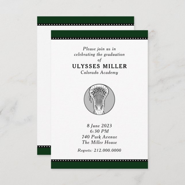 Inbjudan till Lacrosse Studentfest (Fram/baksida)