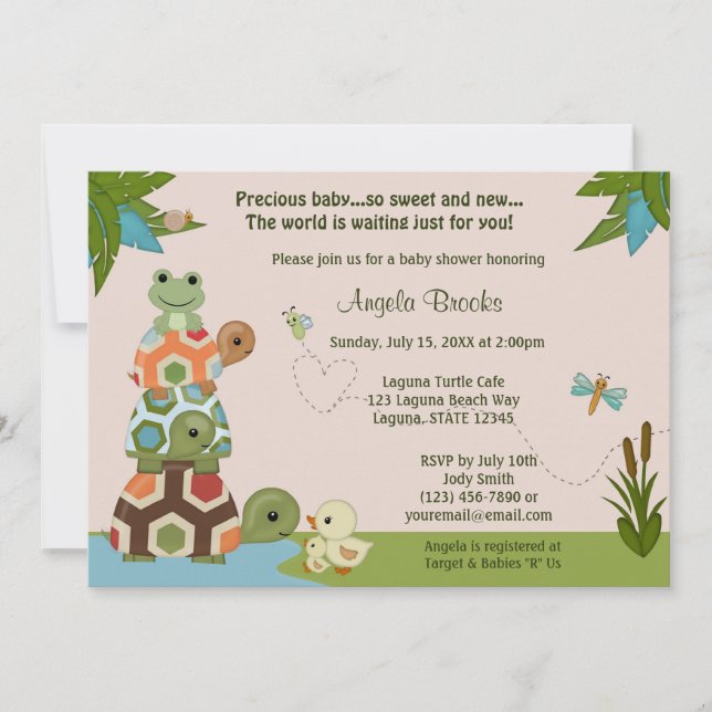 Inbjudan till Laguna Turtle Baby Shower LTC (Framsida)