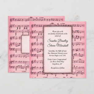 Inbjudan till lakan Music Rosa Wedding