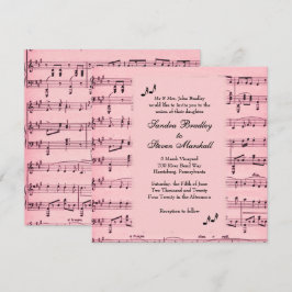 Inbjudan till lakan Music Rosa Wedding