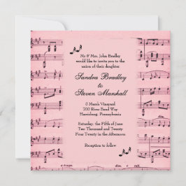 Inbjudan till lakan Music Rosa Wedding