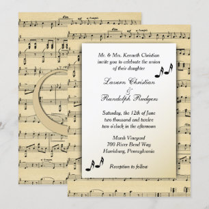 Inbjudan till lakan Music Wedding