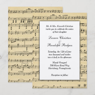 Inbjudan till lakan Music Wedding