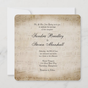 Inbjudan till lakan Music Wedding