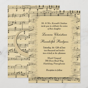 Inbjudan till lakan Music Wedding