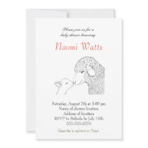 Inbjudan till lammbabyskor Christian Baby Shower