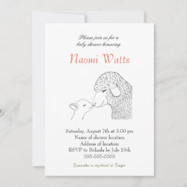 Inbjudan till lammbabyskor Christian Baby Shower