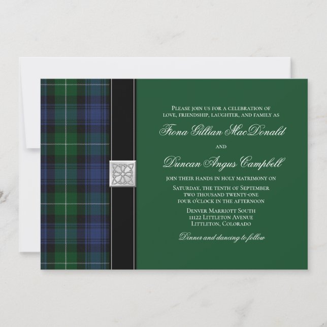 Inbjudan till Lamont Tartan Celtic Wedding (Framsida)