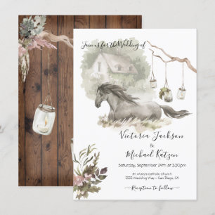 Inbjudan till Land Cottage Horse Wedding