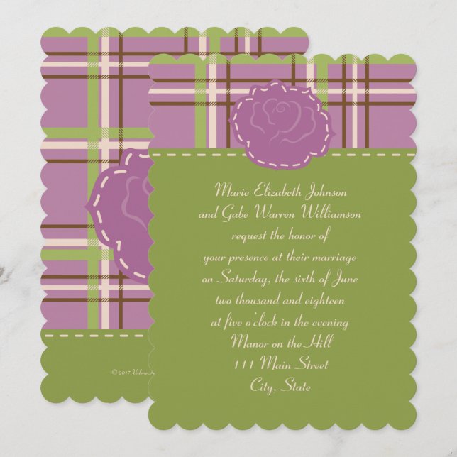 Inbjudan till Land Garden Wedding (Fram/baksida)