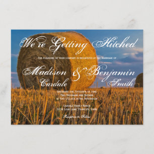 Inbjudan till Land Hay Bale Rural Wedding