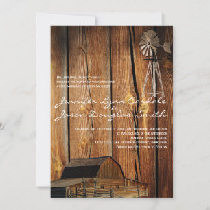 Inbjudan till Land Kvarn Barn Wood Wedding