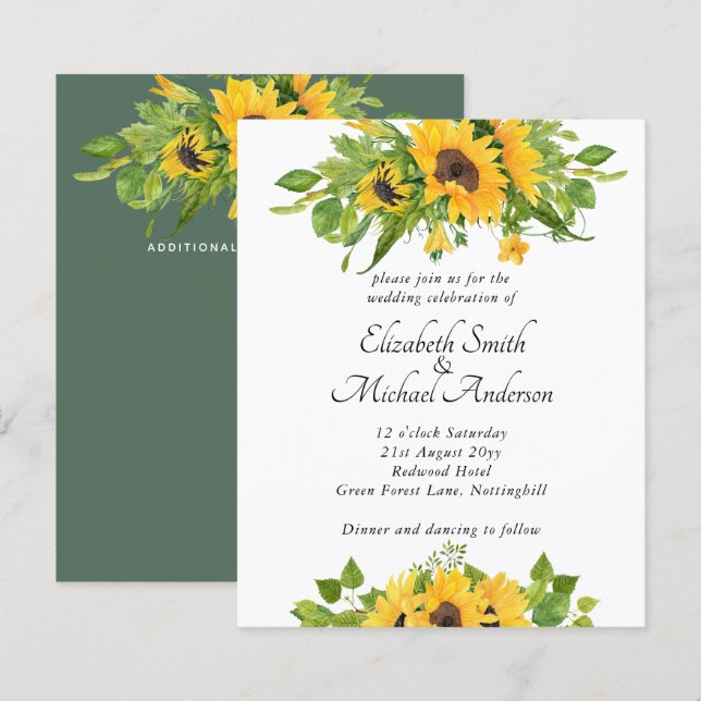 Inbjudan till Land-seminarier om solblommor (Fram/baksida)