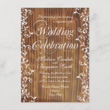 Inbjudan till Land Swirl Rustic Wood Wedding