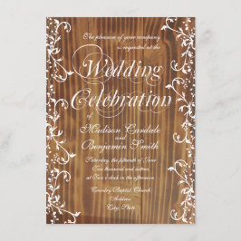 Inbjudan till Land Swirl Rustic Wood Wedding