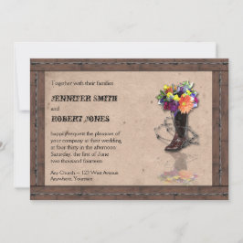 Inbjudan till Land Western barbed Wire Wedding v2