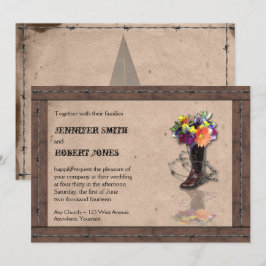 Inbjudan till Land Western barbed Wire Wedding v2
