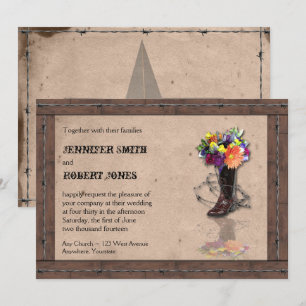 Inbjudan till Land Western barbed Wire Wedding v2