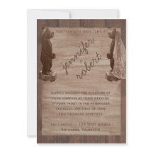 Inbjudan till Landsbyggsbröllop av barn Wood Bears