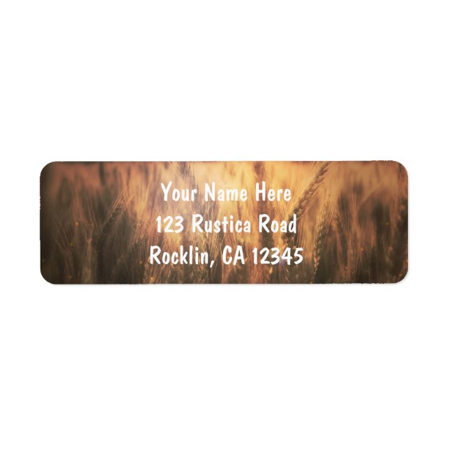 Inbjudan till Landsbyggsbröllop av vete från fält Returadress Etikett (Framsidan)