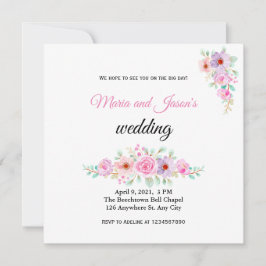 Inbjudan till Landsbyggsbröllop för  av Blommigt f