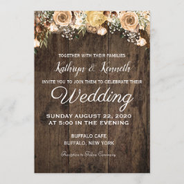 Inbjudan till Landsbyggsbröllopet Rustic Tan Bird 