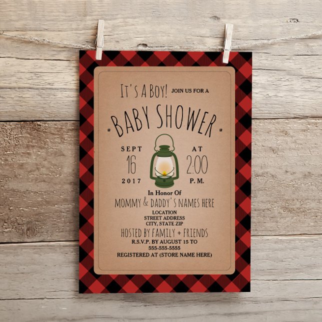 Inbjudan till Lantern Lumberjack Play Baby Shower (Skapare uppladdad)