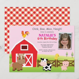 Inbjudan till lantgård Land Barnyard Party