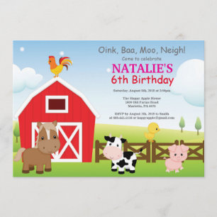 Inbjudan till lantgård Land Barnyard Party