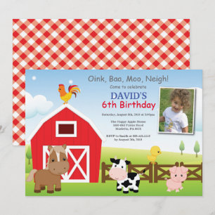 Inbjudan till lantgård Land Barnyard Party