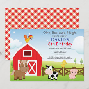 Inbjudan till lantgård Land Barnyard Party