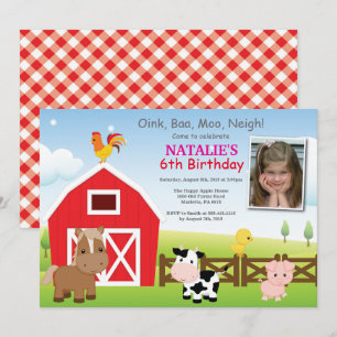 Inbjudan till lantgård Land Barnyard Party