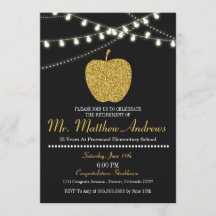 Inbjudan till läraren Pension - Guld Apple