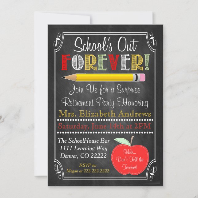 Inbjudan till lärarpartiet Pension (Framsida)