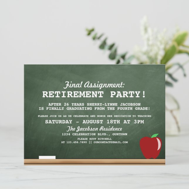 Inbjudan till lärarpartiet Pension (Stående Fram)