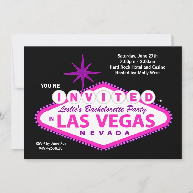 Inbjudan till Las Vegas Bachelorette Party (Framsida)