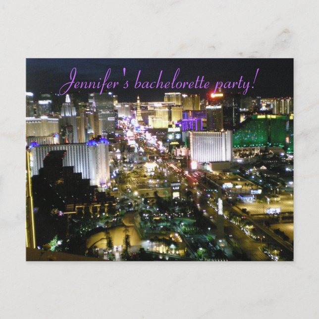 Inbjudan till Las Vegas Bachelorette Vykort (Framsida)